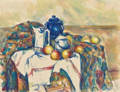 Stilleben med blå krukke av Paul Cézanne