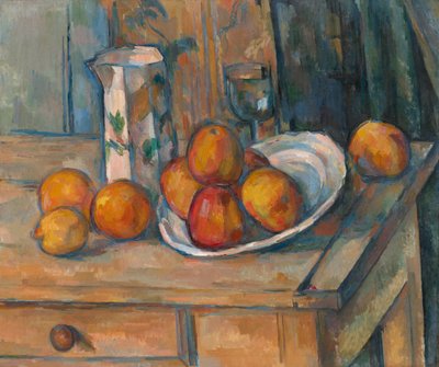 Stilleben med melkekanne og frukt av Paul Cézanne