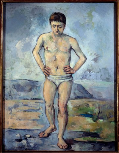 The Bather Painting av Paul Cezanne (1839-1906) 1885 Søn. 1,27x0,96 m New York, museum for moderne kunst av Paul Cézanne