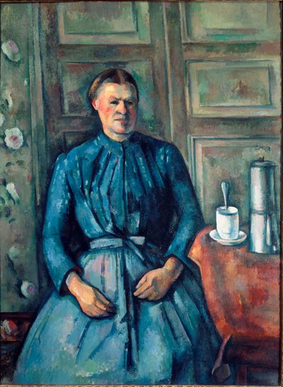 Kvinnen med kaffetrakteren (olje på lerret av Paul Cézanne