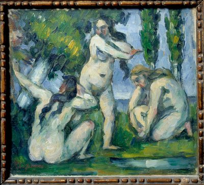 Tre badende maleri av Paul Cezanne (1839-1906). 1875-1877 søn. 0,22x0,19 m Paris, musee d