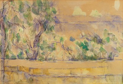 Visning tatt i studioet i Lauves (akvarell over blyant på papir) av Paul Cézanne