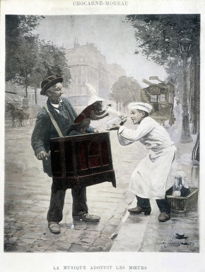 Musikk myker opp moralen, maleri av Chocarne-Moreau, ca. 1900 av Paul Charles Chocarne Moreau