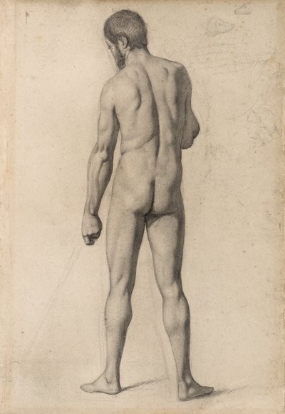 Akademisk naken, sett fra baksiden, 1862 av Paul Cézanne
