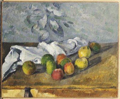 Epler og en serviett av Paul Cézanne