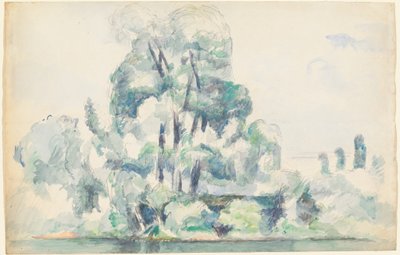 Seinebredden ved Médan av Paul Cézanne