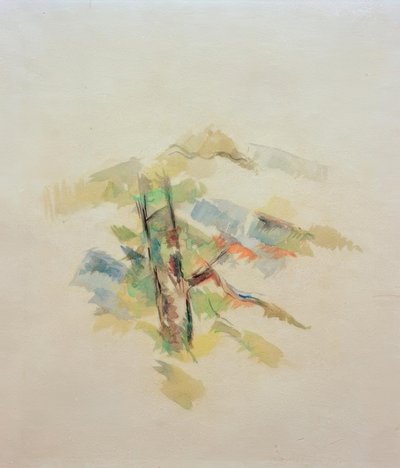 Trestudie av Paul Cézanne