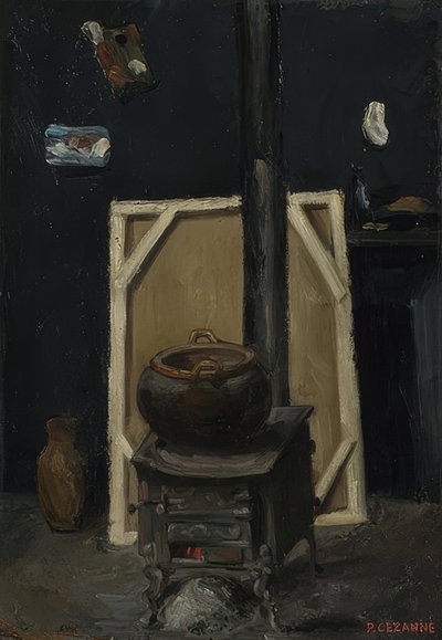 Ovnen i studio. Rundt 1865 av Paul Cézanne