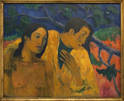 Flyvning (tahitisk idyll). Maleri av Paul Gauguin (1848-1903), Olje på lerret av Paul Cézanne