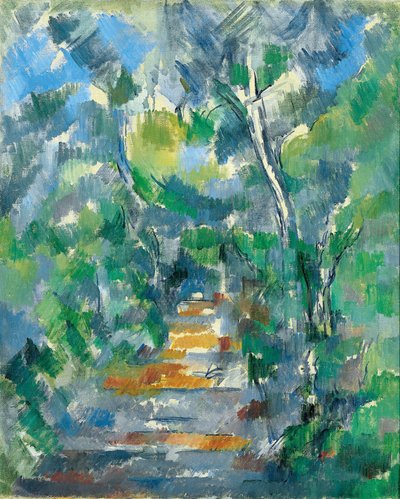 Skogscene (sti fra Mas Jolie til Château noir) av Paul Cézanne