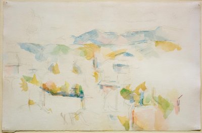 Fjelllandskap rundt Aix-en-Provence av Paul Cézanne