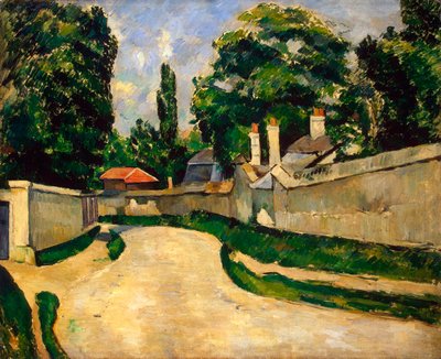 Hus langs en vei, c1881 av Paul Cézanne