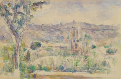 Aix-katedralen sett fra verkstedet i Lauves av Paul Cézanne
