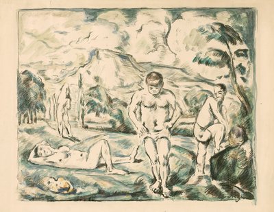 Store badegjester av Paul Cézanne