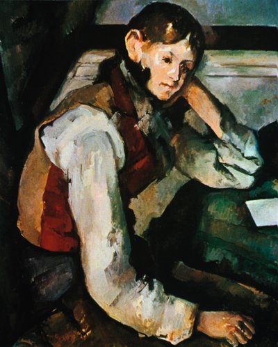 Gutten i en rød vest, 1888-1890 av Paul Cézanne