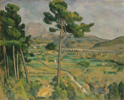 Mont Sainte-Victoire og viadukten i Arc River Valley, 1882-85. av Paul Cézanne