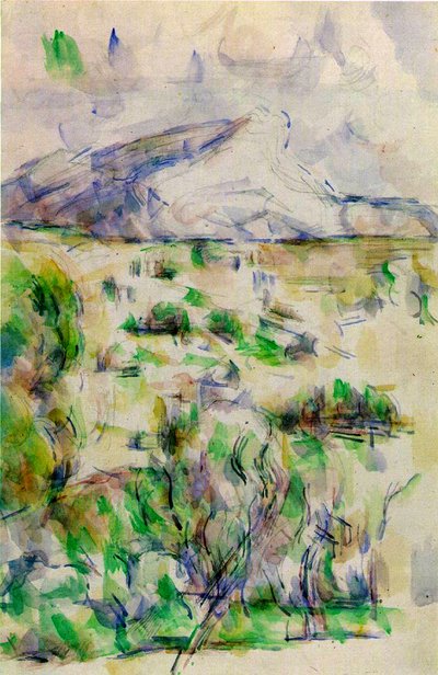 Mont Sainte Victoire fra les Lauves, 1902-06 (wc og blyant på papir) av Paul Cézanne