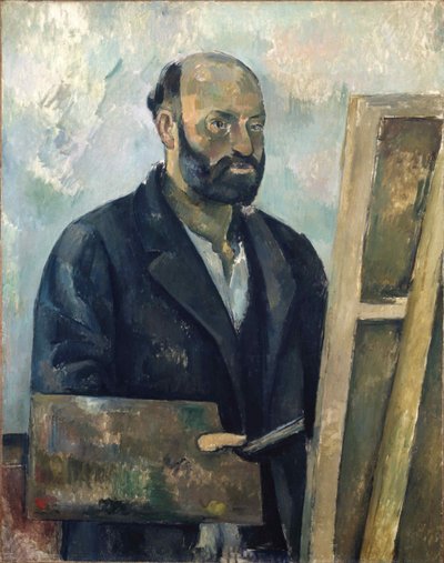 Portrett av kunstneren med en palett, ca. 1890. av Paul Cézanne