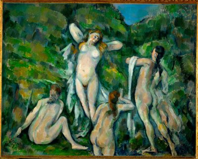 Fire badende av Paul Cézanne