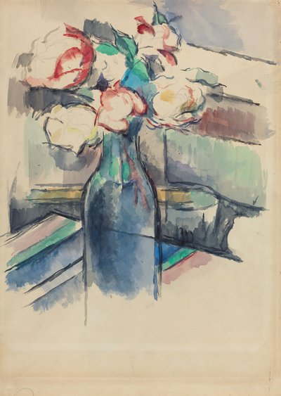 Roser i en flaske [recto] av Paul Cézanne