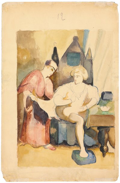 Scene som skildrer en romantisk historie; Scene Illustrant un Recit Romantique, ca. 1875-1885 av Paul Cézanne