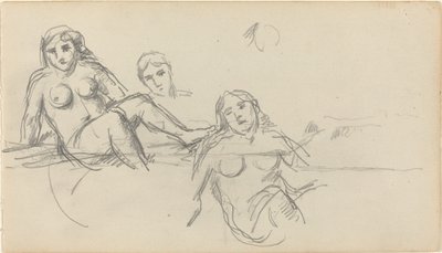 Sittende bader [verso] av Paul Cézanne