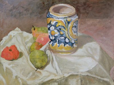 Stilleben med italiensk keramikkkrukke av Paul Cézanne
