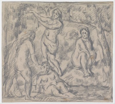 Studie av fire kvinner som bader av Paul Cézanne