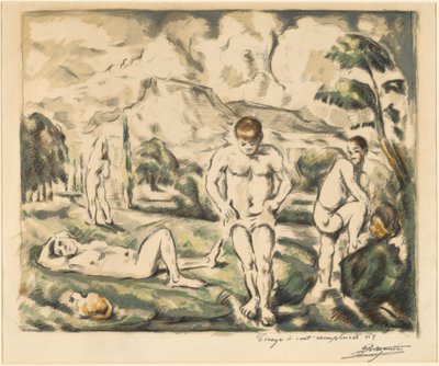 The Bathers (stor tallerken) av Paul Cézanne