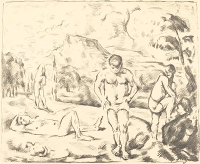 The Bathers (stor tallerken) av Paul Cézanne