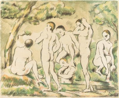 The Bathers (liten tallerken) av Paul Cézanne