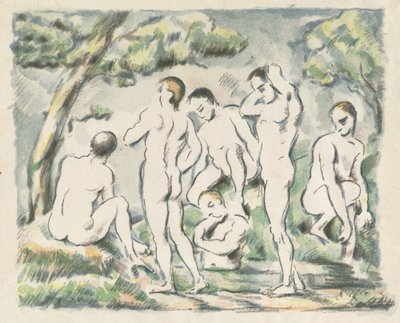 The Bathers (liten tallerken) av Paul Cézanne
