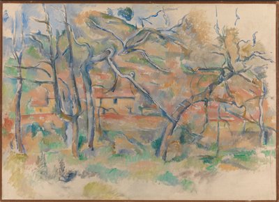 Trær og hus, Provence av Paul Cézanne