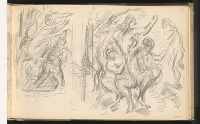 To studier for "The Judgment of Paris" eller "The Amorous Shepherd" av Paul Cézanne
