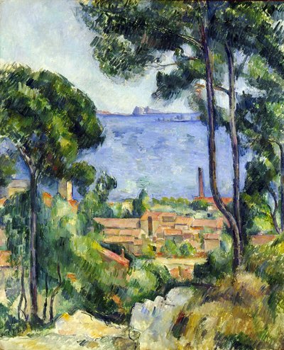 Utsikt over L'Estaque og Chateau d'If par Cezanne, Paul (1839-1906). Olje på lerret, størrelse: 71x57,7 av Paul Cézanne