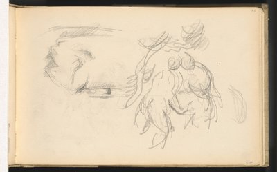 Kvinner som bader og en papirrull av Paul Cézanne