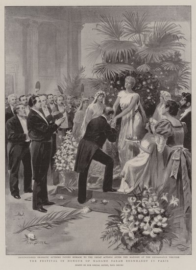 Festivalen til ære for Madame Sarah Bernhardt i Paris av Paul Destez