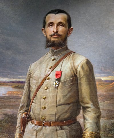 detalj av maleriet "" Commander Marchand"" (Jean Baptiste - Jean-Baptiste Marchand av Paul Dominique Philippoteaux