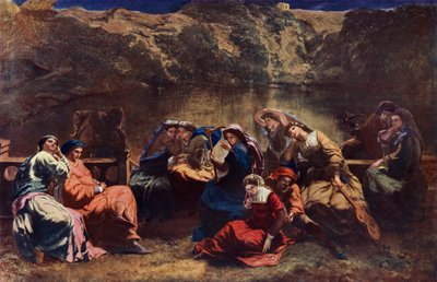 Den syvende dag av Decameron (farge litho) av Paul Falconer Poole