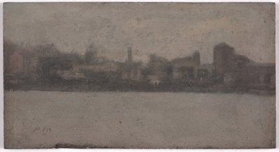 Themsen ved Battersea (olje på akademibrett) av Paul Fordyce Maitland