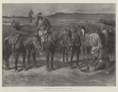 Boers hester i en Donga, eller kløft, på Veldt av Paul Frenzeny