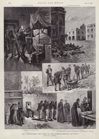 Revolusjoner i Latin-Amerika (litho) av Paul Frenzeny