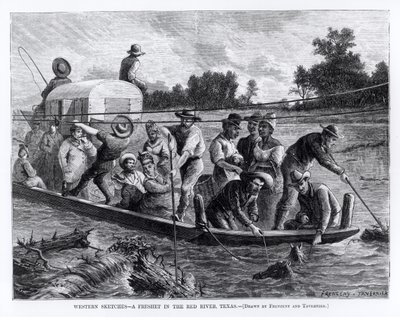 Western Sketches, a Freshet in the Red River, Texas, illustrasjon fra 