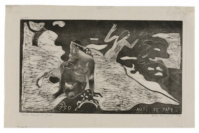 Auti te pape (Kvinner ved elven) fra Noa Noa Suite av Paul Gauguin