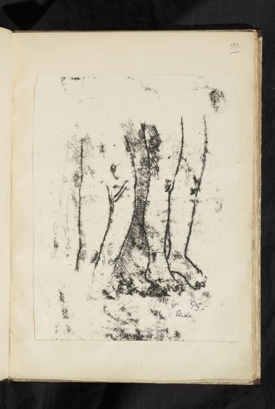 Før og etter - Studie av ben av Paul Gauguin
