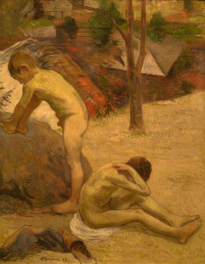 Bretonske gutter som bader av Paul Gauguin