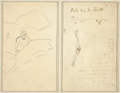 Breton Boy in a Landscape; Studie av en arm [verso] av Paul Gauguin