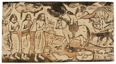 Bytte av bolig, fra Suite of Late Wood-Block Prints av Paul Gauguin
