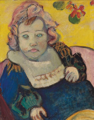 Barn med smekke eller babyen; Enfant au bavoir, 1895 av Paul Gauguin