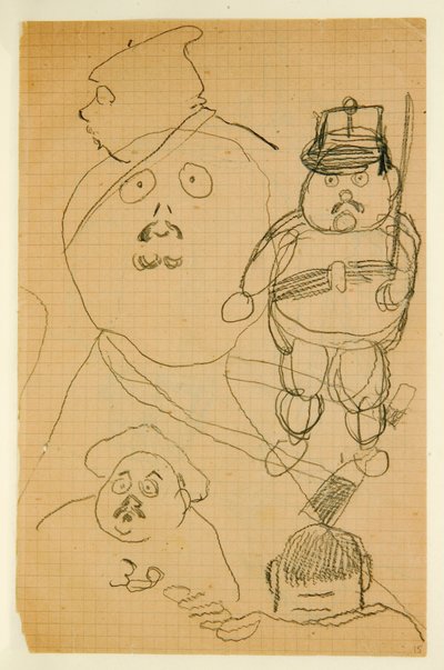 Tegning fra et album med tegninger produsert for den unge Jacques Bousquet, 1889-90 av Paul Gauguin